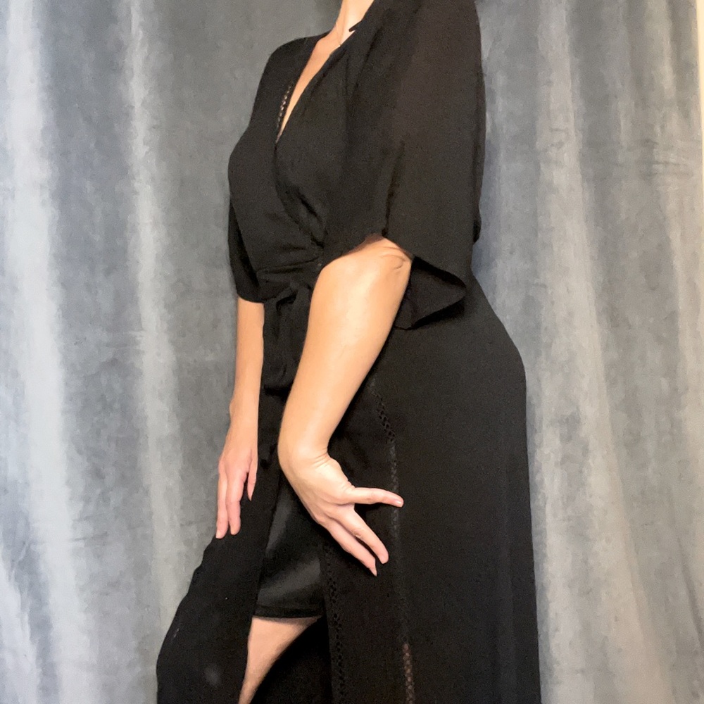 Favlux Semi Sheer Kimono Style Maxi Dress